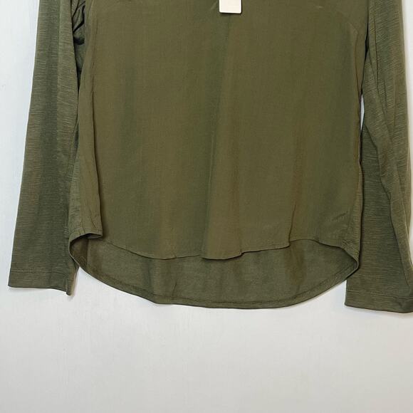 New Anthropologie Porridge Aiden Shirt Olive Green Size XS Frenchie Dog Detail - Picture 6 of 13
